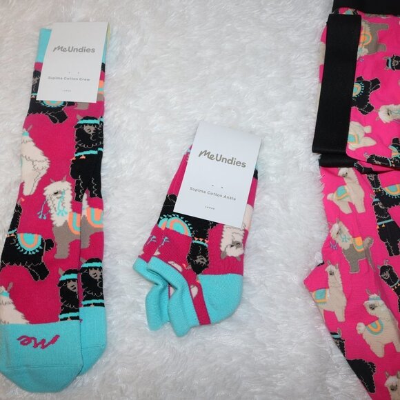 MeUndies Llama lot of 4 all large- lounge pants, trunks, crew, ankle socks NWOT - Picture 4 of 7